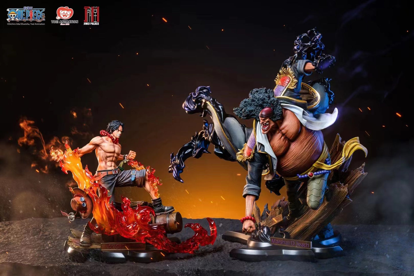 * In Stock * JiMei Studio One Piece Genuine authorization Portgas D. Ace VS Marshall D. Teach Resin Statue